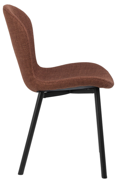 Maya Chair #44 Russet Fabric/Black Powdercoated Steel Legs
