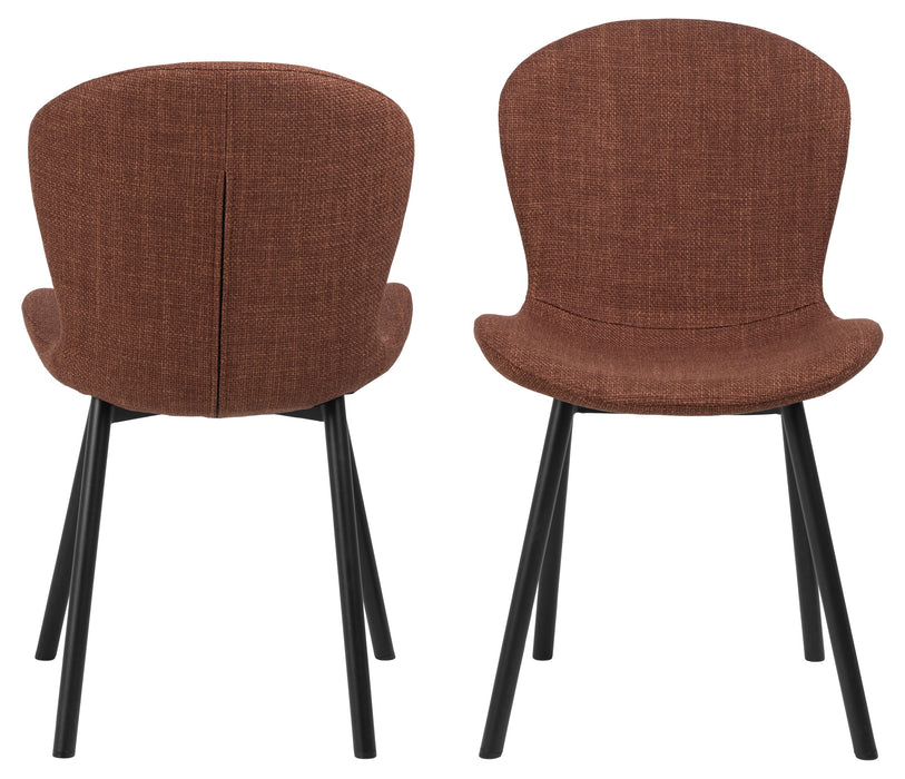 Maya Chair #44 Russet Fabric/Black Powdercoated Steel Legs