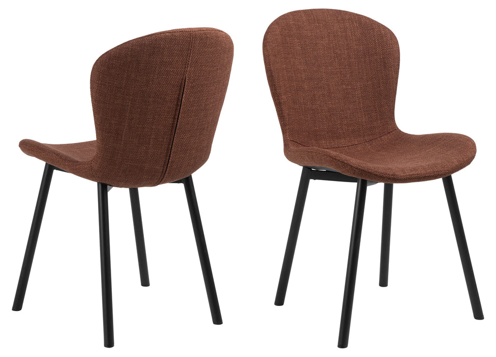 Maya Chair #44 Russet Fabric/Black Powdercoated Steel Legs