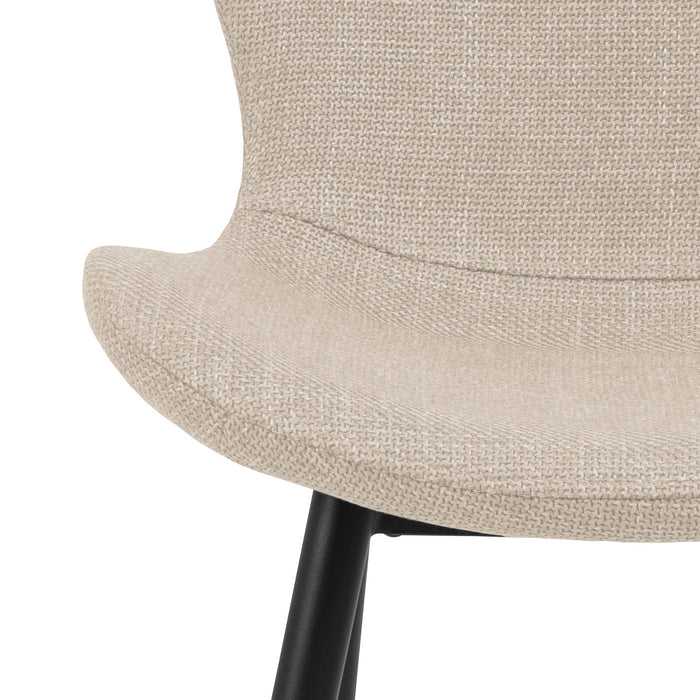 Maya Chair #24 Ivory Fabric/Black Powdercoated Steel Legs
