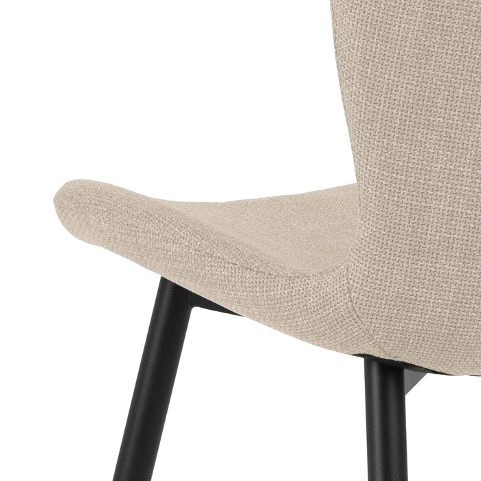 Maya Chair #24 Ivory Fabric/Black Powdercoated Steel Legs