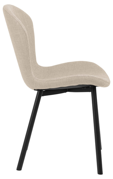 Maya Chair #24 Ivory Fabric/Black Powdercoated Steel Legs