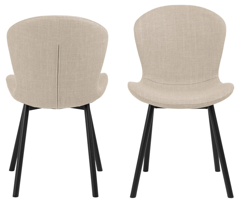 Maya Chair #24 Ivory Fabric/Black Powdercoated Steel Legs