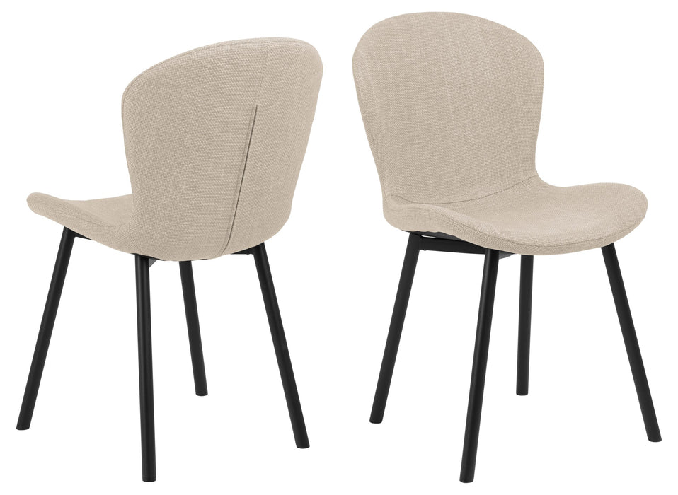 Maya Chair #24 Ivory Fabric/Black Powdercoated Steel Legs