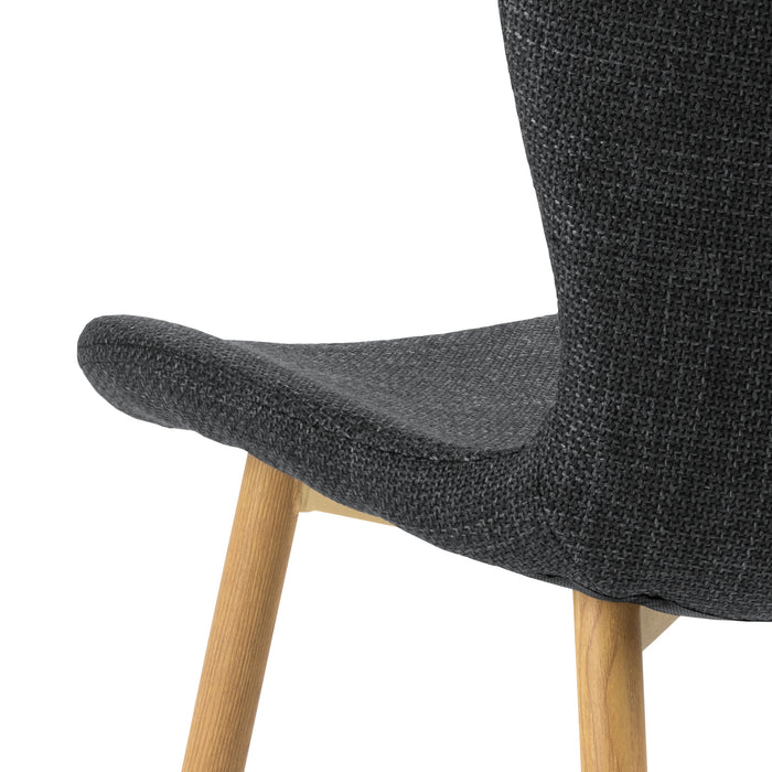Maya Chair #19 Charcoal Fabric/Oak Foil Steel Legs