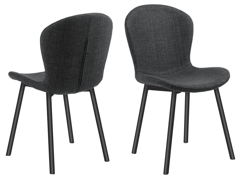 Maya Chair #19 Charcoal Fabric/Black Powdercoated Steel Legs