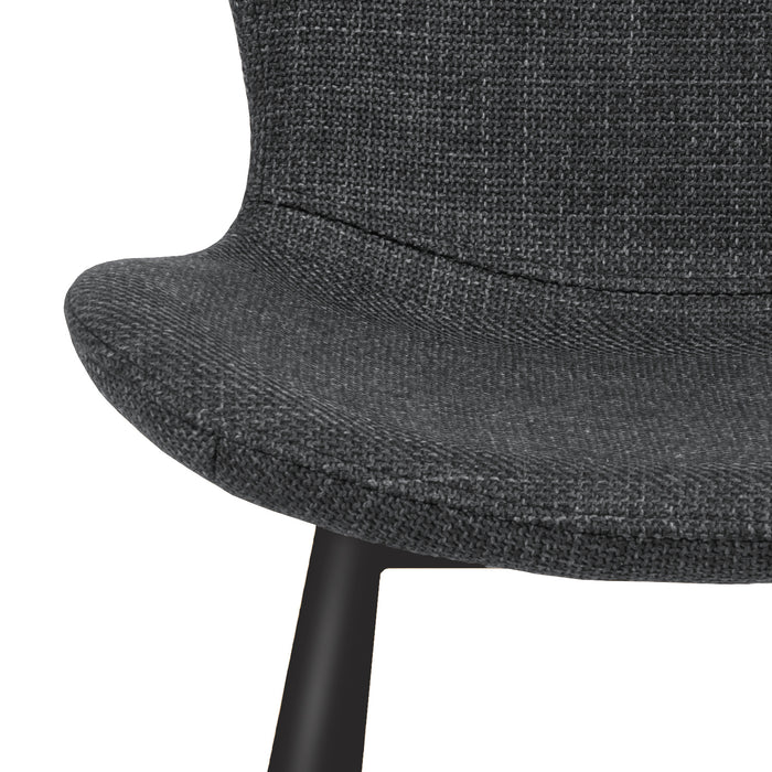 Maya Chair #19 Charcoal Fabric/Black Powdercoated Steel Legs