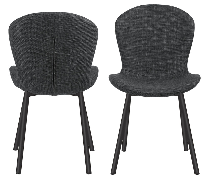 Maya Chair #19 Charcoal Fabric/Black Powdercoated Steel Legs