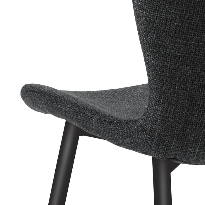 Maya Chair #19 Charcoal Fabric/Black Powdercoated Steel Legs