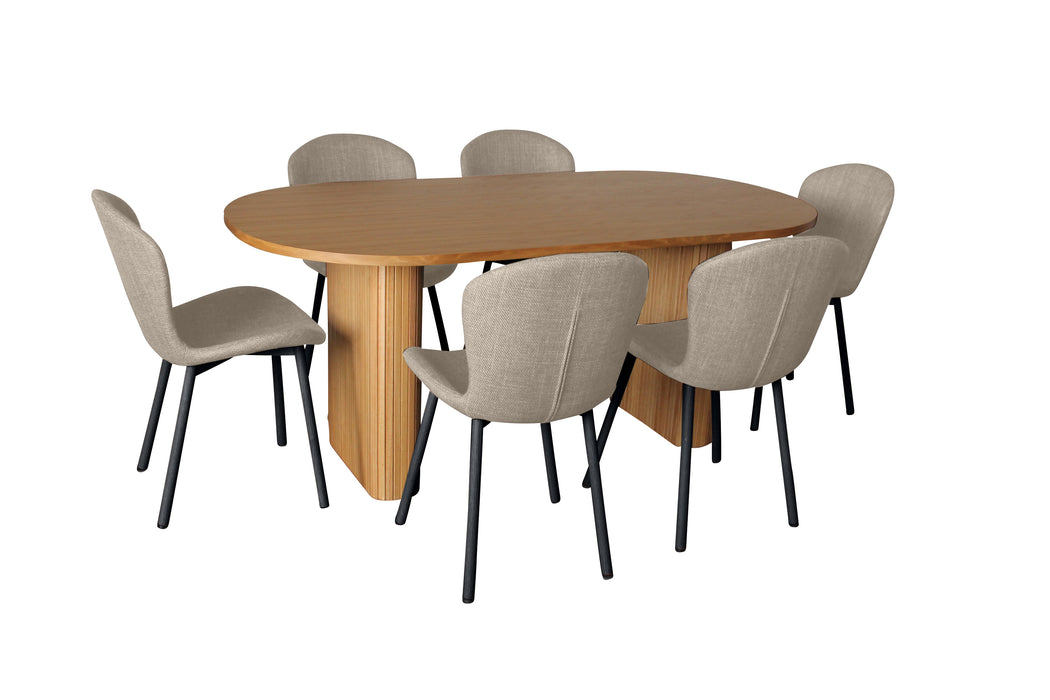 Melba 7 Pce Dining Natural With Maya Chair Charcoal/Black