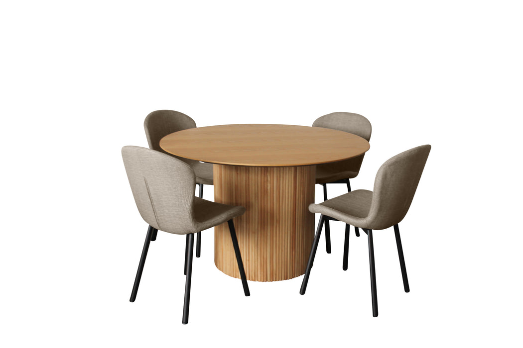 Miami 5 Pce Dining Black With With Maya Chair Charcoal/Black