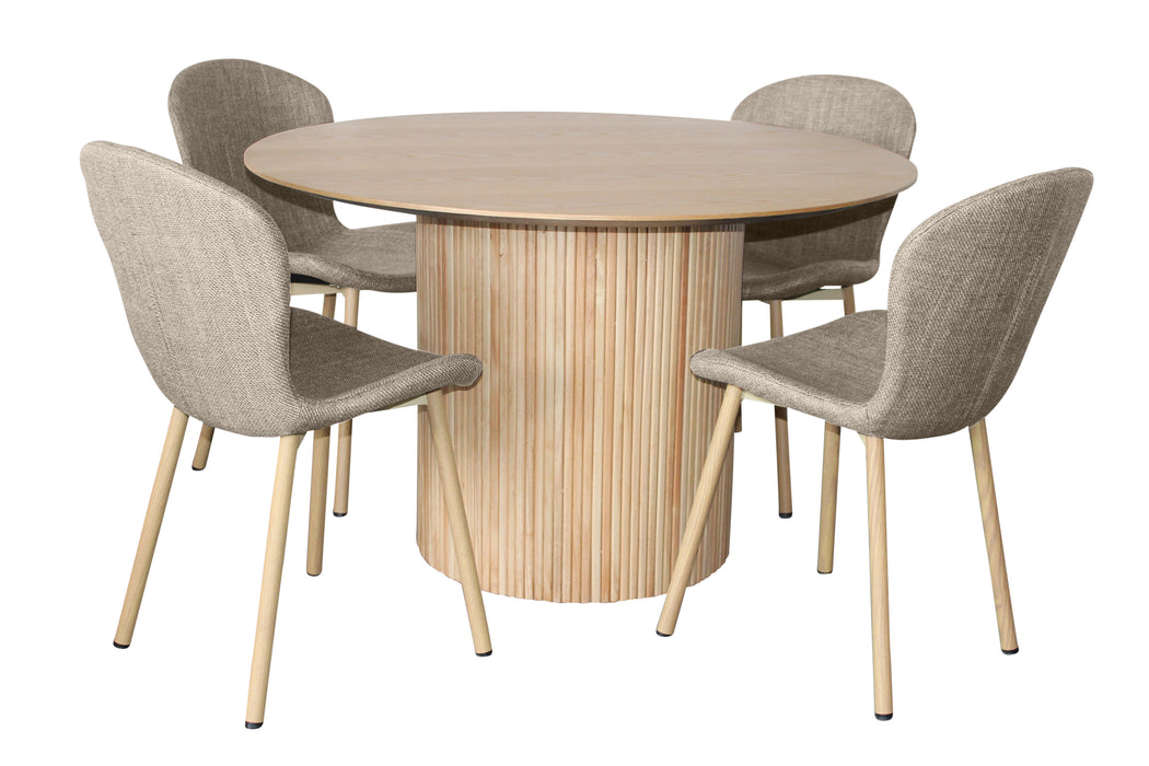 Miami 5 Pce Dining Natural With Maya Chair Ivory/Oak