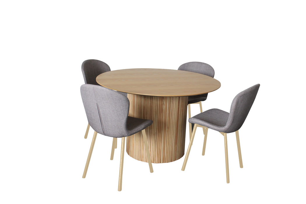 Miami 5 Pce Dining Natural With With Maya Chair Grey/Oak
