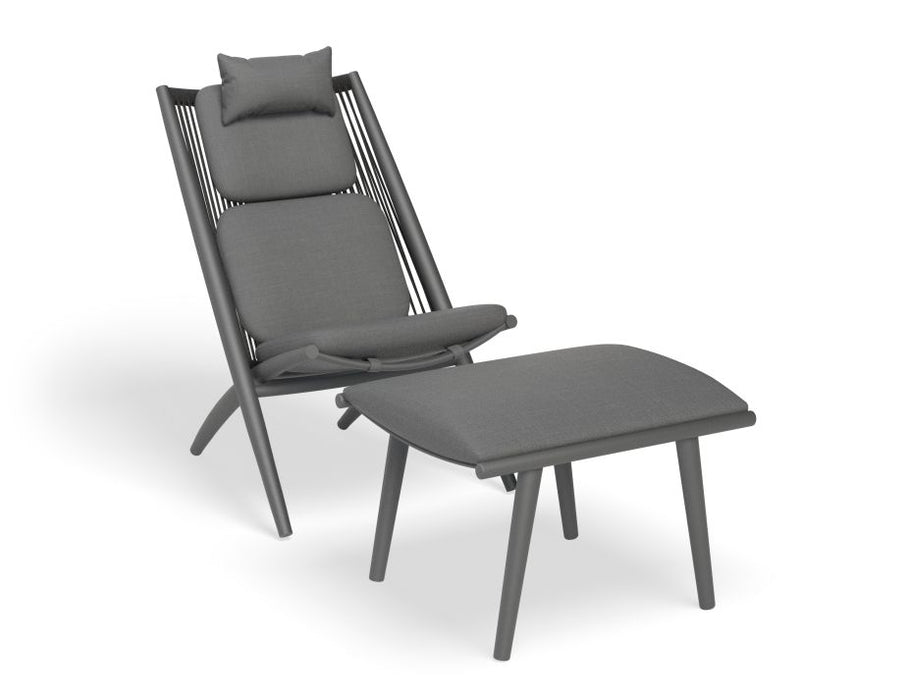 Minori Lounge Chair - Outdoor - Charcoal - Dark Grey Cushion