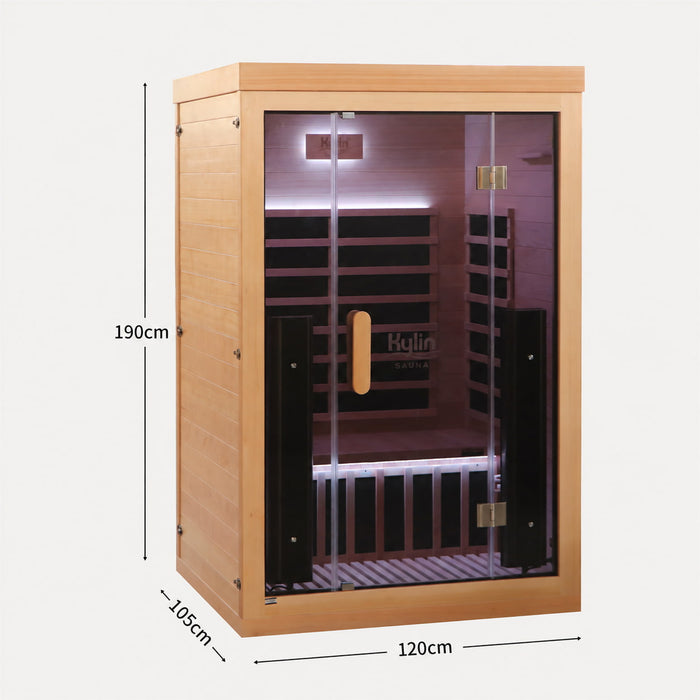 Kylin Premium Full Spectrum Low EMF Infrared Sauna Room 2 Person H6220 (Floor Heater included)