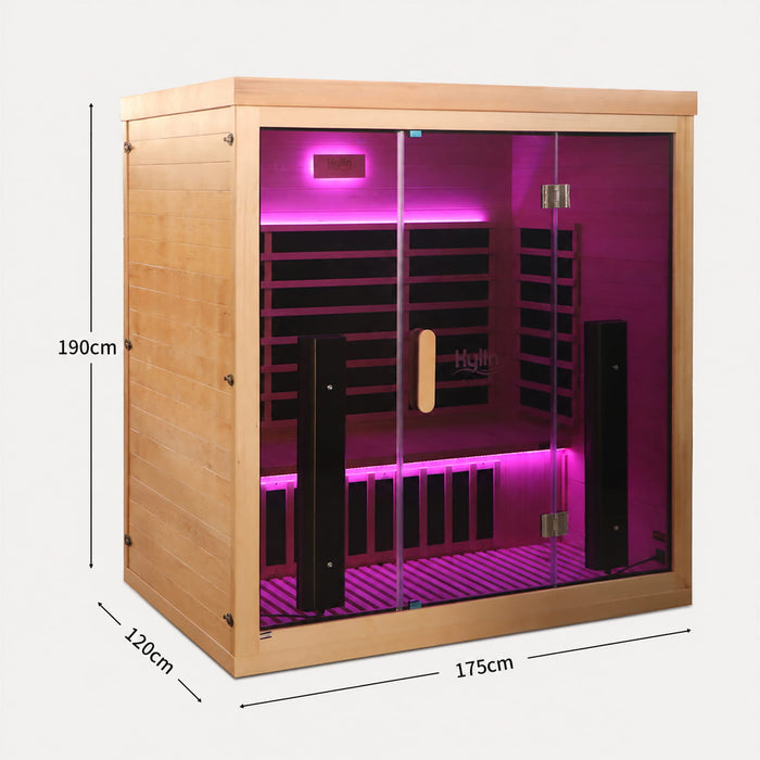 Kylin Premium Full Spectrum Low EMF Infrared Sauna Room 4 Person H6420 (Floor Heater included)