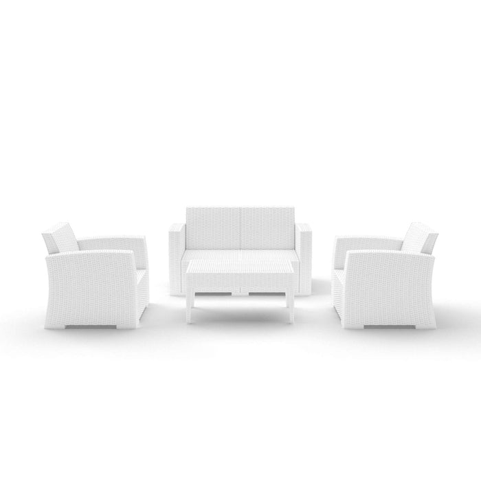 Siesta Monaco Lounge Set - White - No Cushions