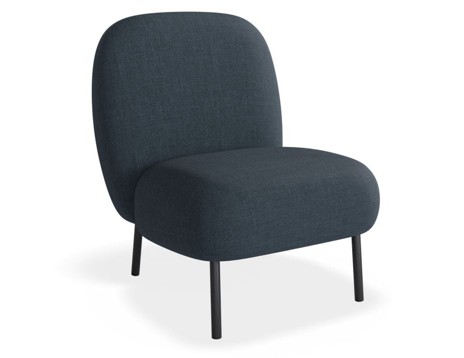 Moulon Lounge Chair - Midnight Blue - Brushed Matt Gold Legs