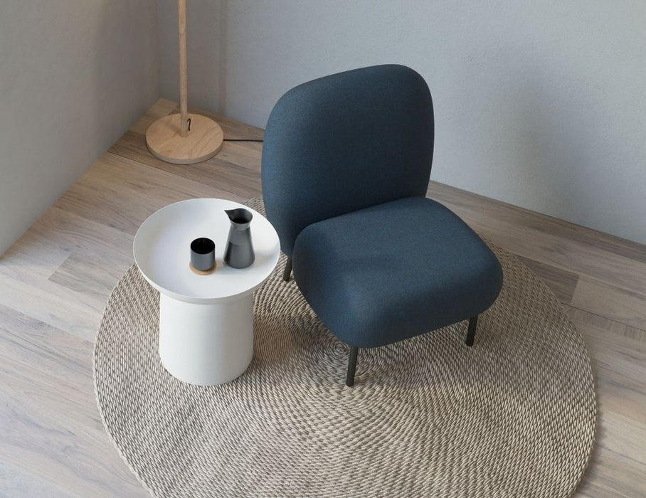 Moulon Lounge Chair - Midnight Blue - Matt Black Legs