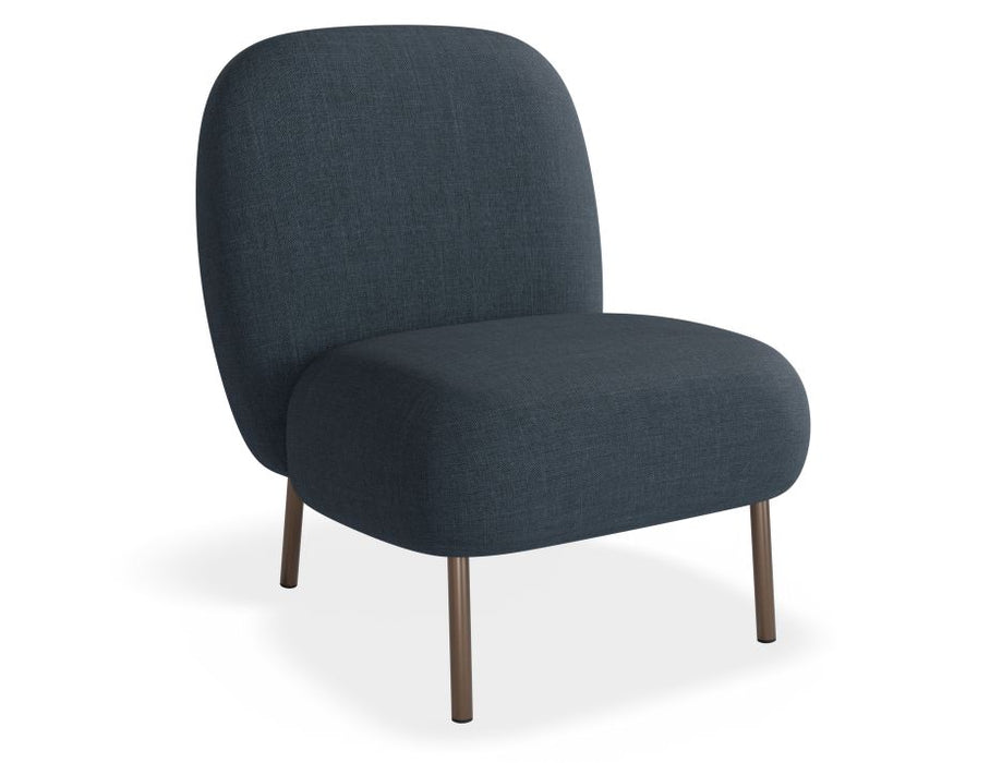 Moulon Lounge Chair - Midnight Blue - Matt Black Legs