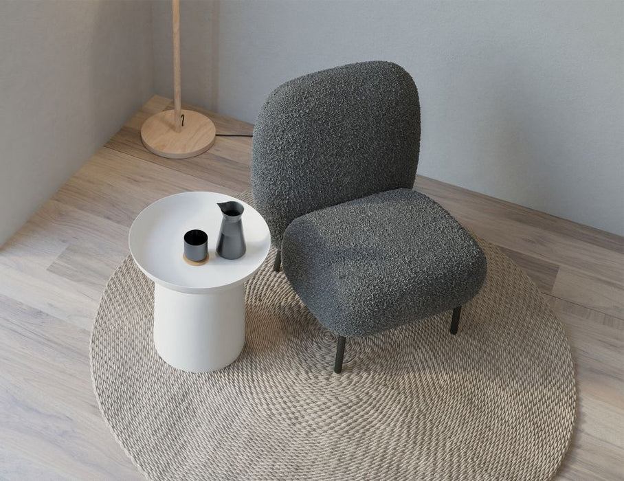 Moulon Lounge Chair - Elephant Boucle - Matt Black Legs