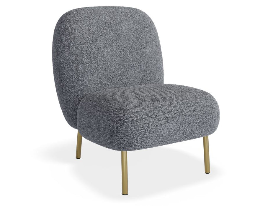 Moulon Lounge Chair - Elephant Boucle - Matt Black Legs