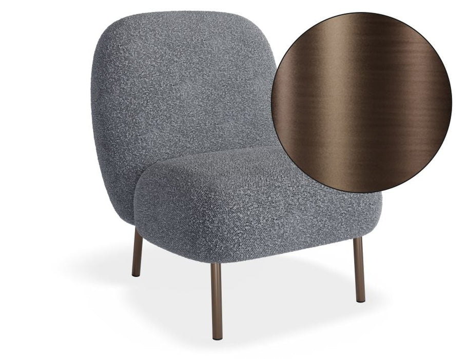 Moulon Lounge Chair - Elephant Boucle - Brushed Matt Gold Legs