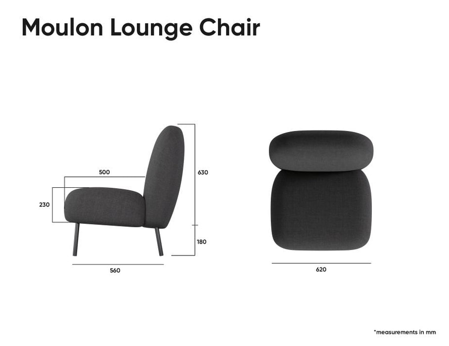 Moulon Lounge Chair - Elephant Boucle - Brushed Matt Gold Legs