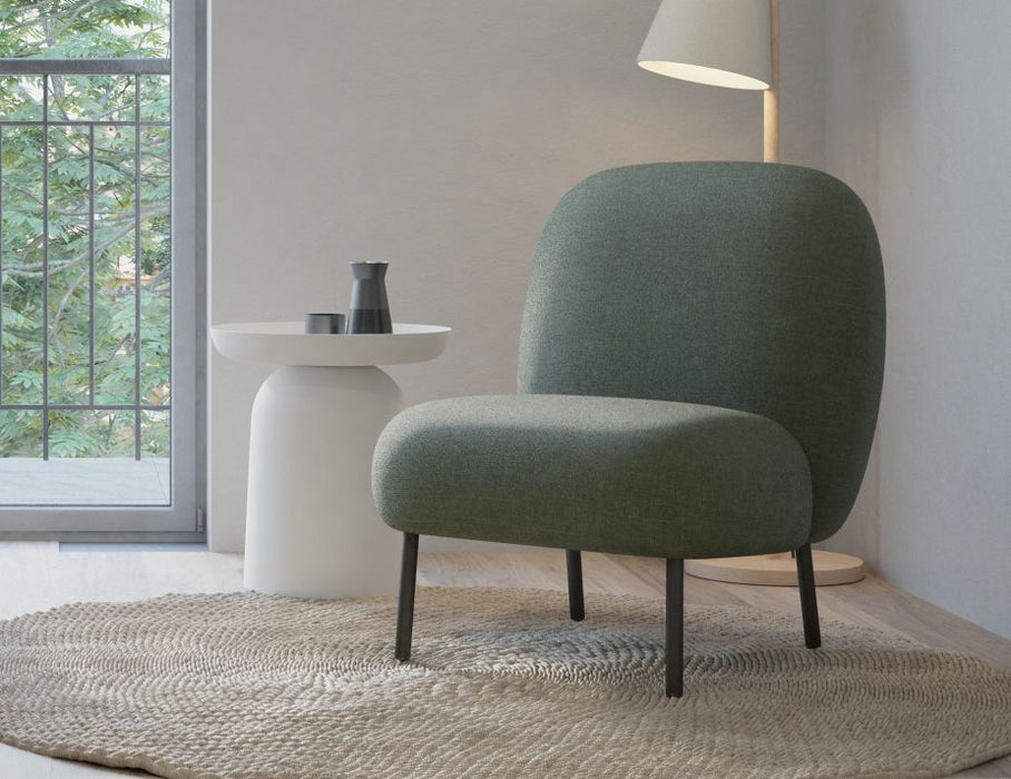 Moulon Lounge Chair - Kelp Green - Matt Black Legs