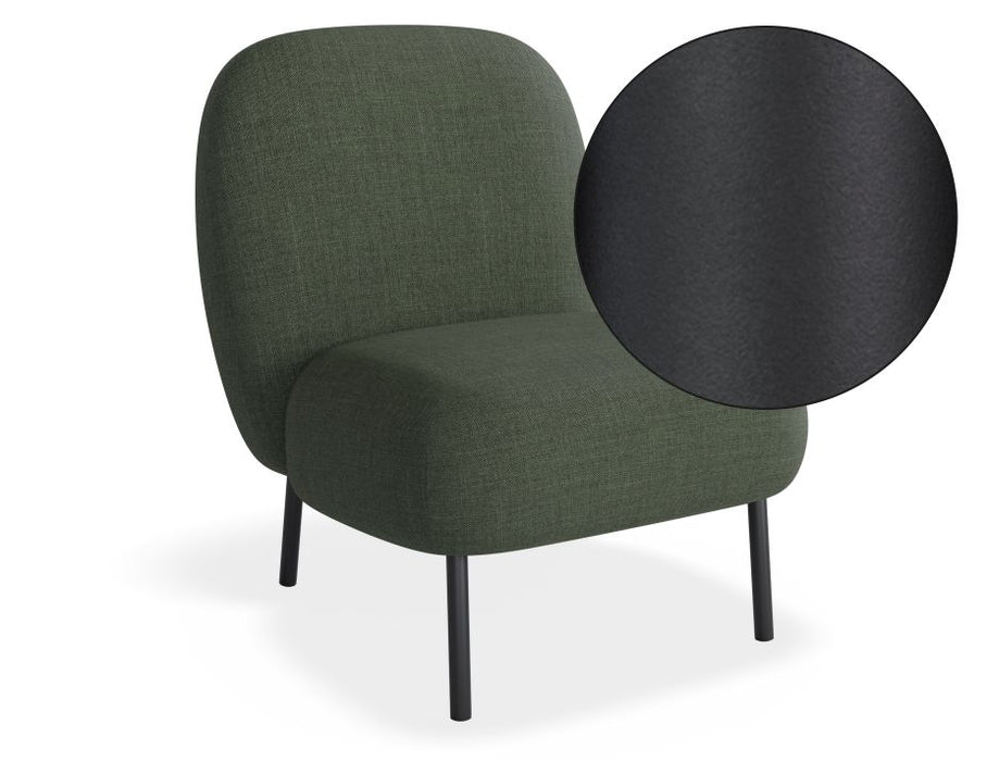 Moulon Lounge Chair - Kelp Green - Matt Black Legs