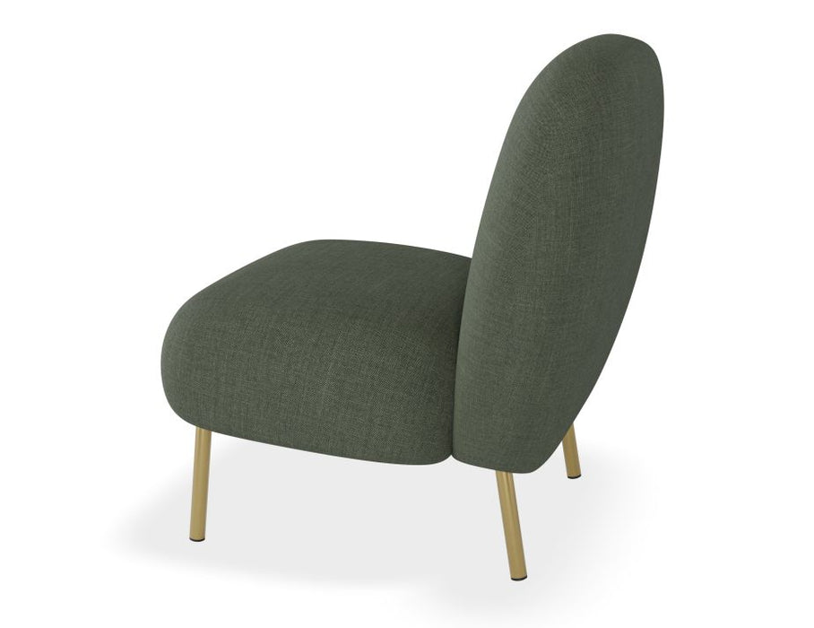 Moulon Lounge Chair - Kelp Green - Matt Black Legs