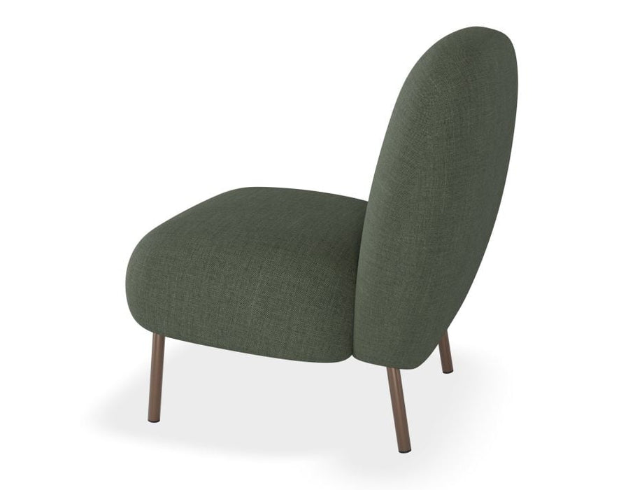 Moulon Lounge Chair - Kelp Green - Brushed Matt Gold Legs