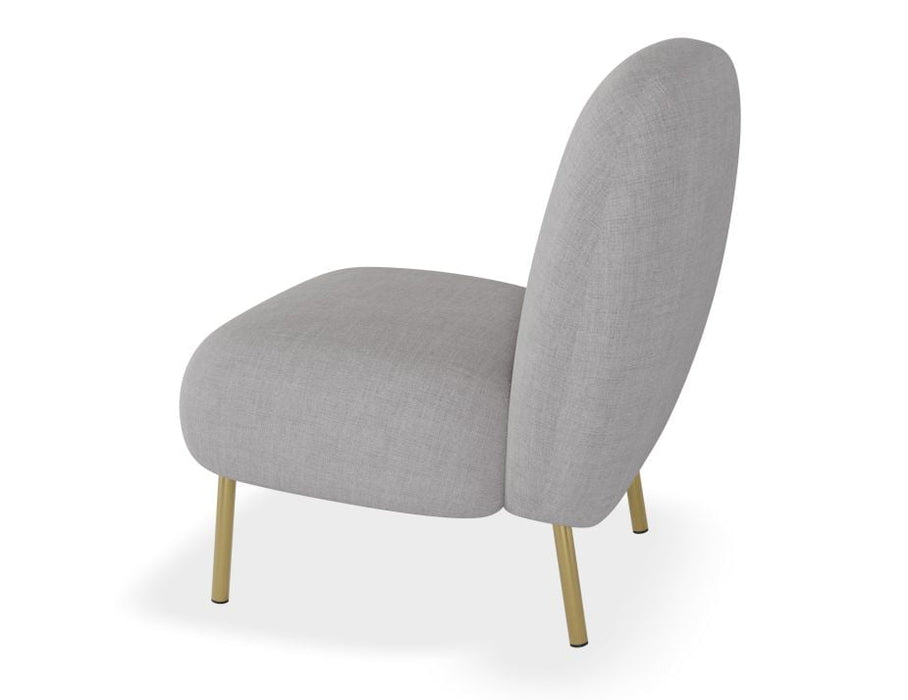 Moulon Lounge Chair - Cloud Grey - Brushed Matt Bronze Legs