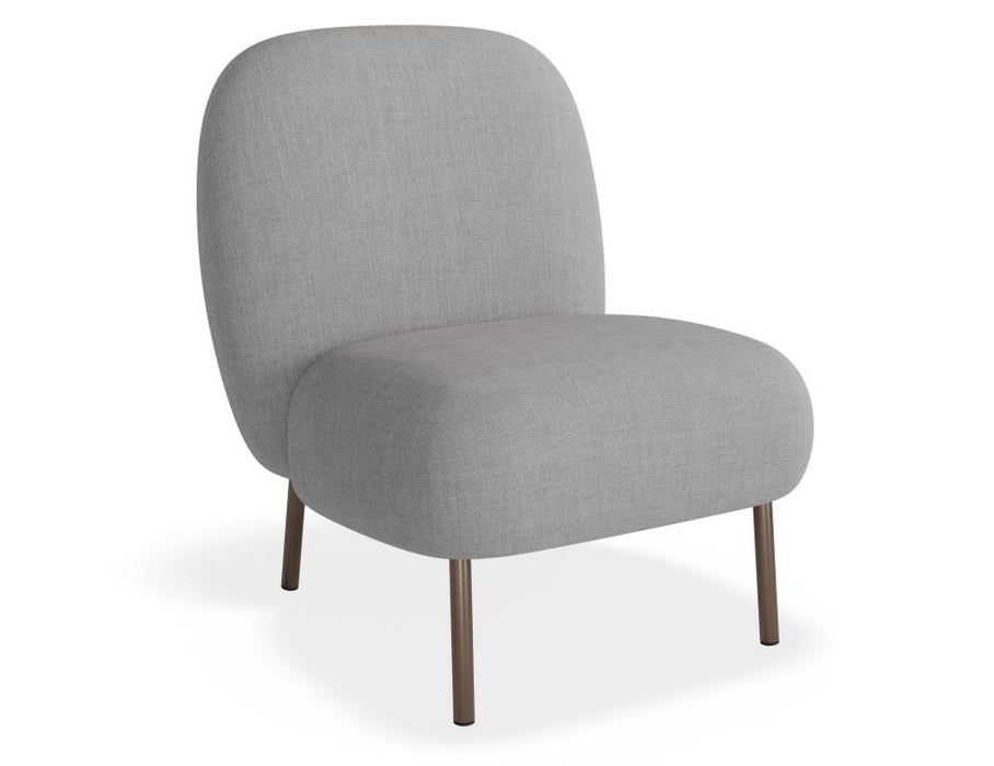 Moulon Lounge Chair - Cloud Grey - Brushed Matt Gold Legs