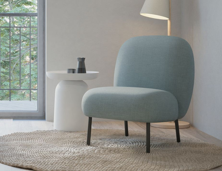 Moulon Lounge Chair - Sky Blue - Matt Black Legs