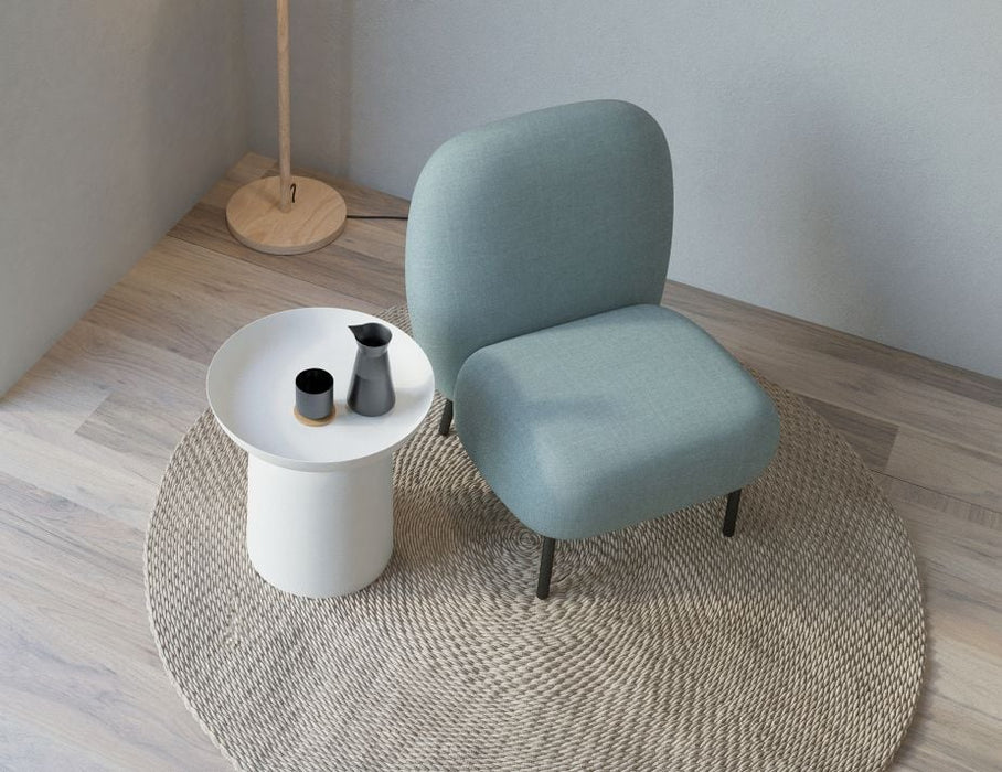 Moulon Lounge Chair - Sky Blue - Brushed Matt Gold Legs