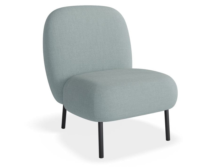 Moulon Lounge Chair - Sky Blue - Brushed Matt Gold Legs