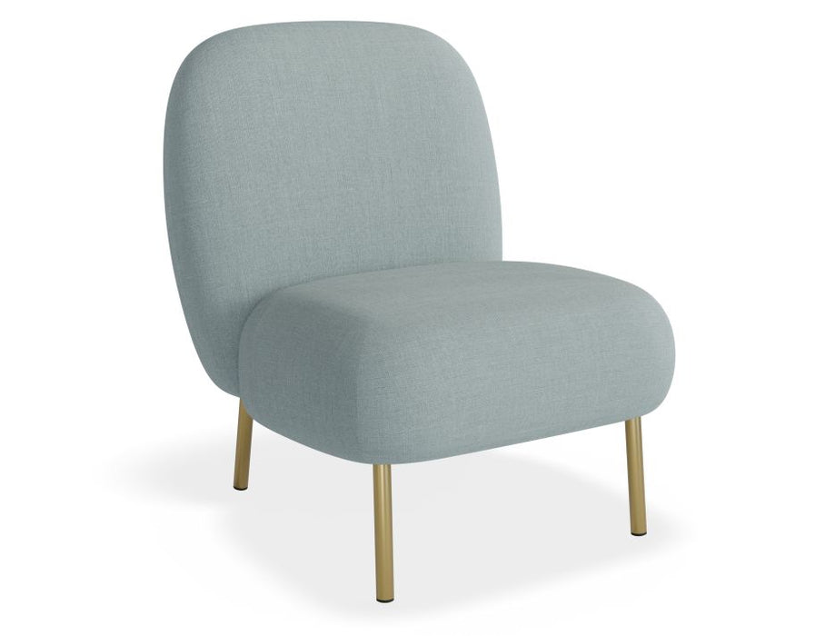 Moulon Lounge Chair - Sky Blue - Matt Black Legs