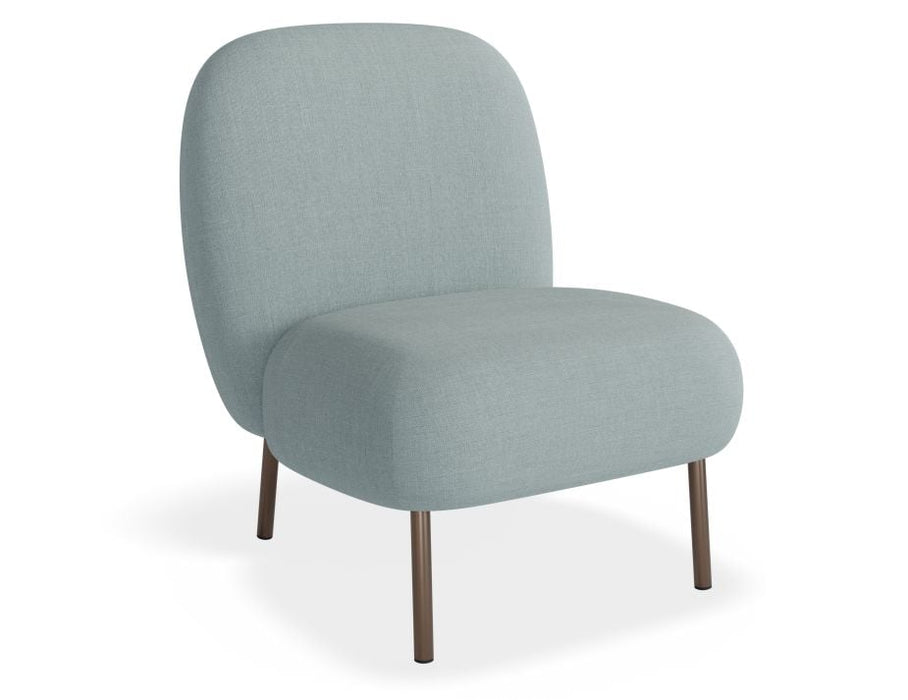 Moulon Lounge Chair - Sky Blue - Brushed Matt Bronze Legs