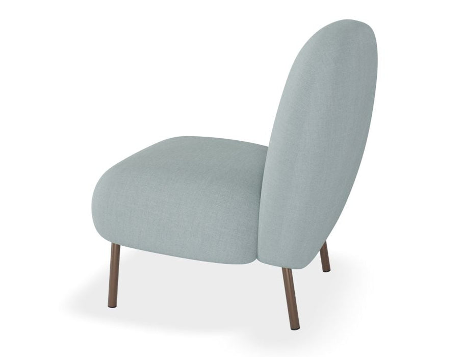 Moulon Lounge Chair - Sky Blue - Brushed Matt Gold Legs