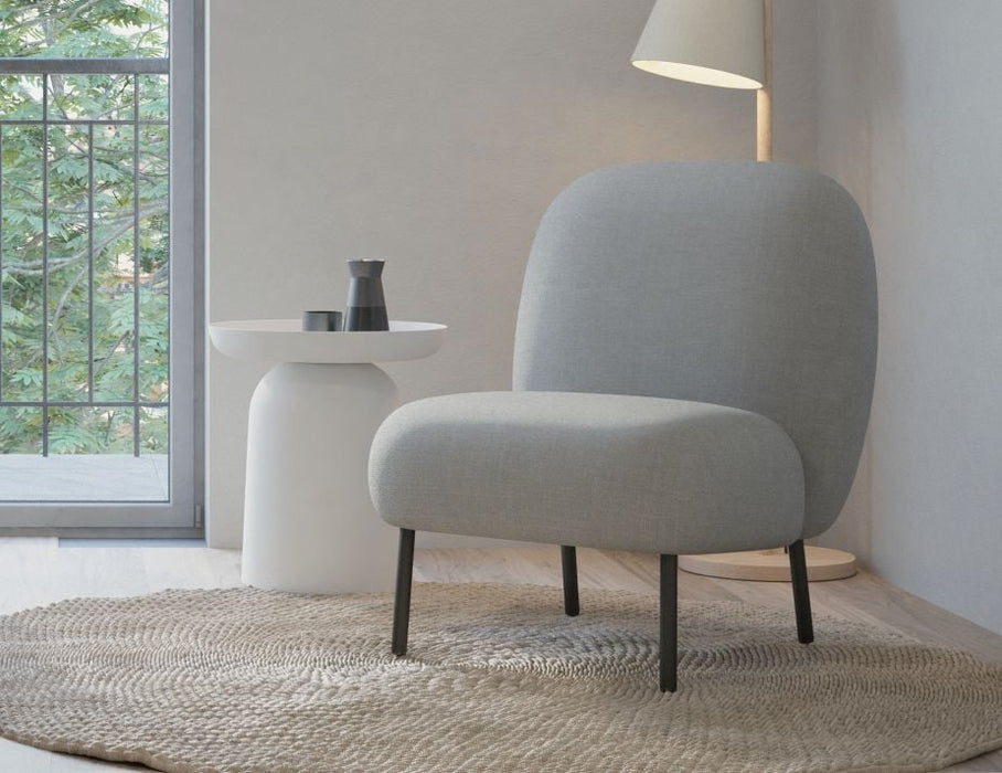 Moulon Lounge Chair - Cloud Grey - Brushed Matt Gold Legs