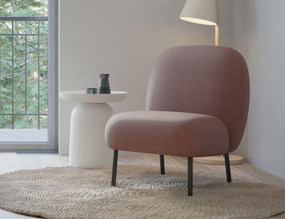 Moulon Lounge Chair - Blush Pink - Brushed Matt Gold Legs