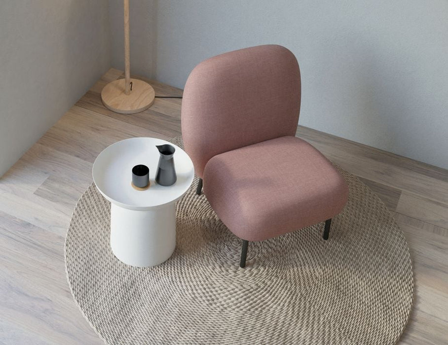 Moulon Lounge Chair - Blush Pink - Brushed Matt Gold Legs