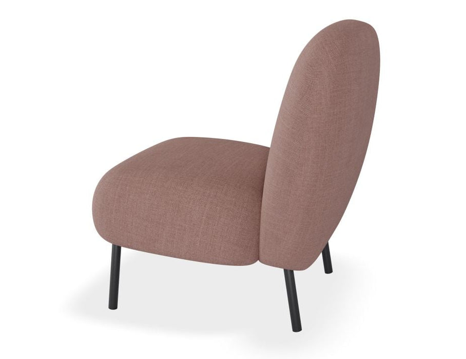 Moulon Lounge Chair - Blush Pink - Brushed Matt Gold Legs