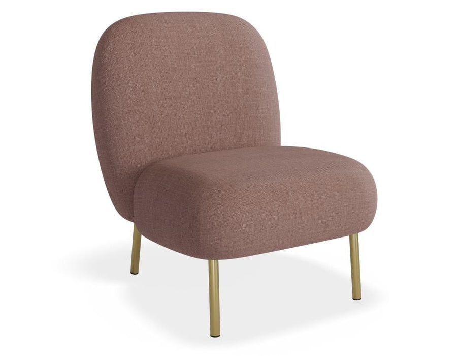 Moulon Lounge Chair - Blush Pink - Brushed Matt Bronze Legs