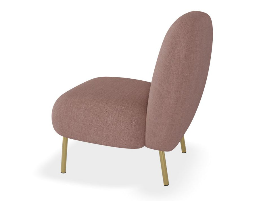 Moulon Lounge Chair - Blush Pink - Matt Black Legs