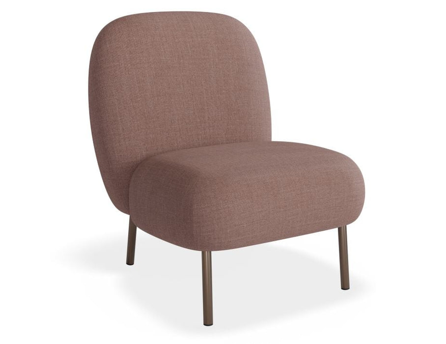 Moulon Lounge Chair - Blush Pink - Brushed Matt Gold Legs