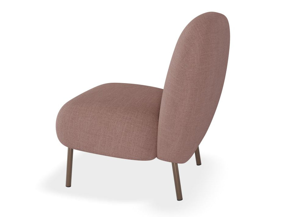 Moulon Lounge Chair - Blush Pink - Matt Black Legs