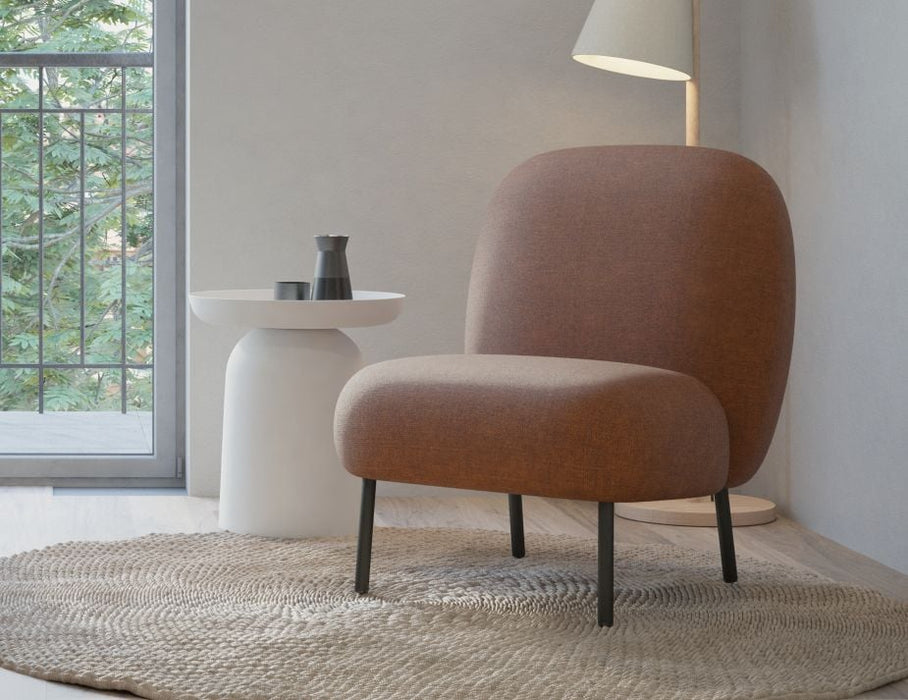 Moulon Lounge Chair - Terracotta Rust - Brushed Matt Gold Legs