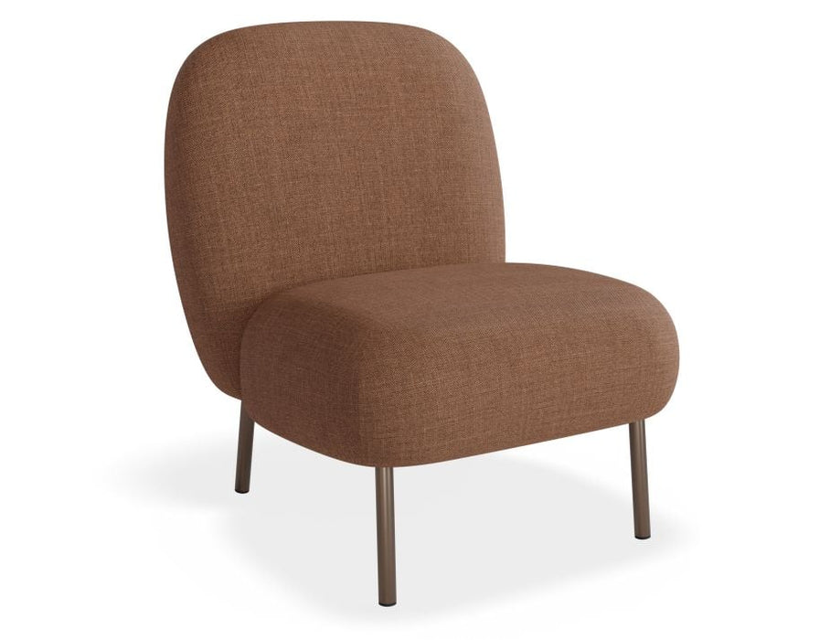 Moulon Lounge Chair - Terracotta Rust - Brushed Matt Bronze Legs